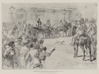 Arrival of Sir Alfred Milner at Bloemfontein Railway Station
